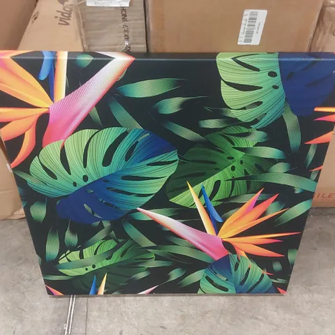 BOXED TROPICAL FLOWERS, JUNGLE LEAVES, BIRD OF PARADISE FLOWER. BY ZEFFIR