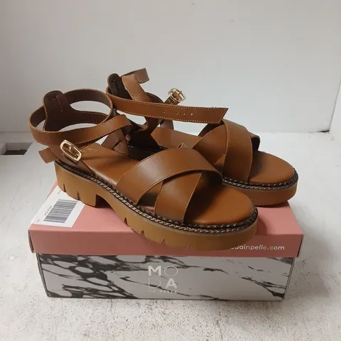 MODA IN PELLE JETTA TAN LEATHER CROSSOVER STRAP SANDAL β UK 7