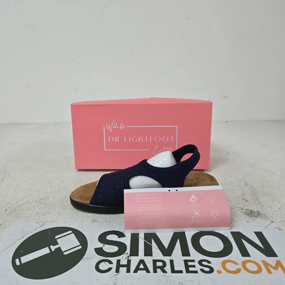 DR LIGHTFOOT WIDE FIT NAVY SANDALS – WOMEN’S FOOTWEAR SIZE 4