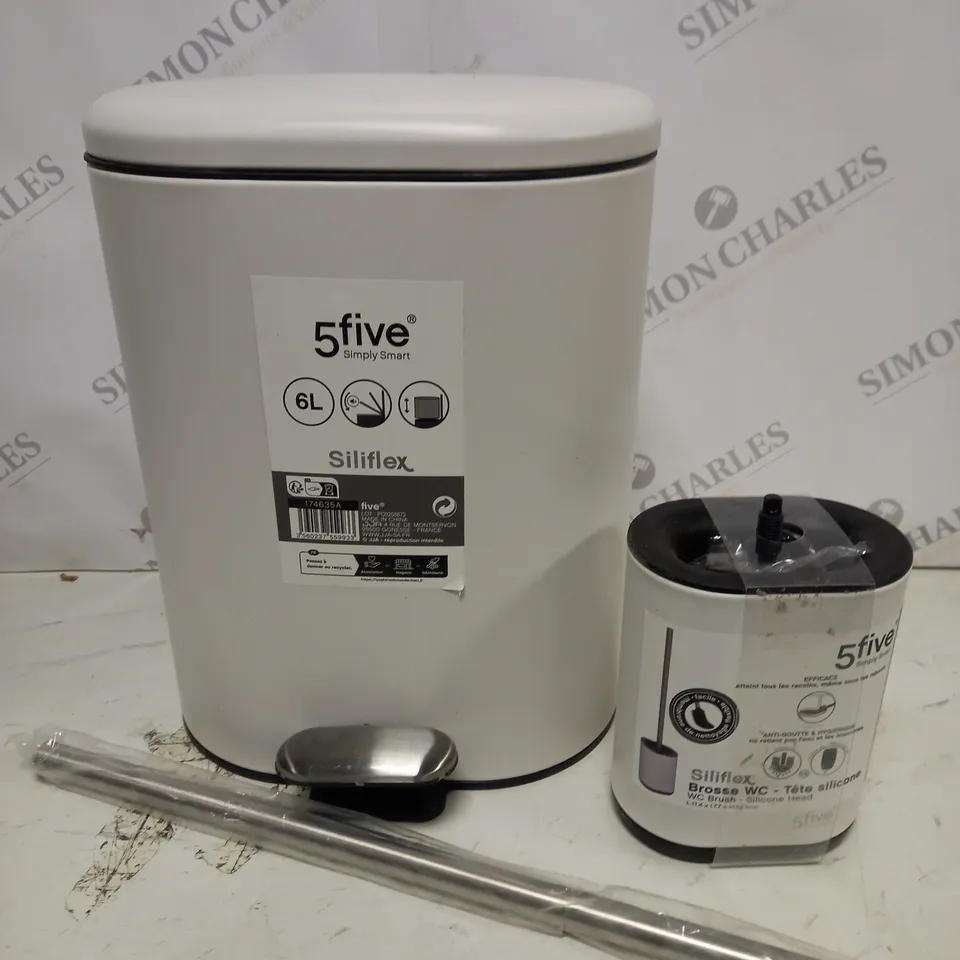 SILIFLEX 6L PEDAL BIN AND TOILET BRUSH