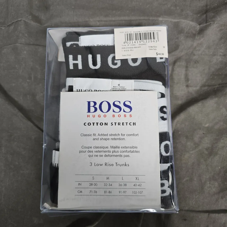 HUGO BOSS COTTON STRETCH 3 PACK LOW RISE TRUNKS – MEN'S UNDERWEAR