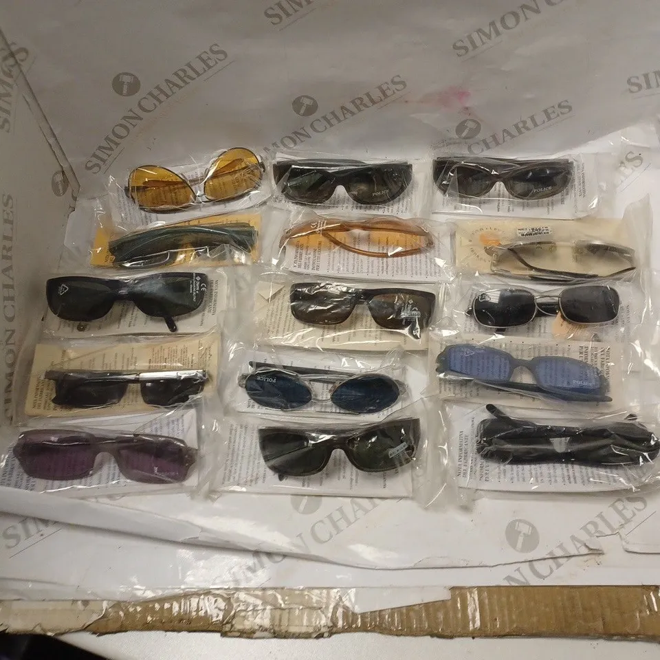 APPROXIMATELY 30 DIFFERENT DIERRE POLICE SUNGLASSES OF DIFFERENT STYLES AND COLOURS