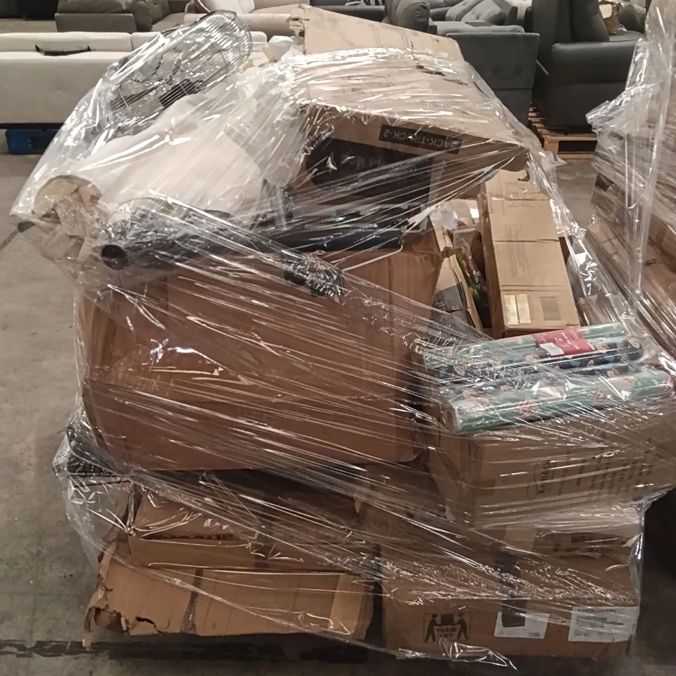 PALLET OF ASSORTED FURNITURE/ CATERING ITEMS - SHELVING, SACK-TRUCK, WEES CONTROL MEMBRANE