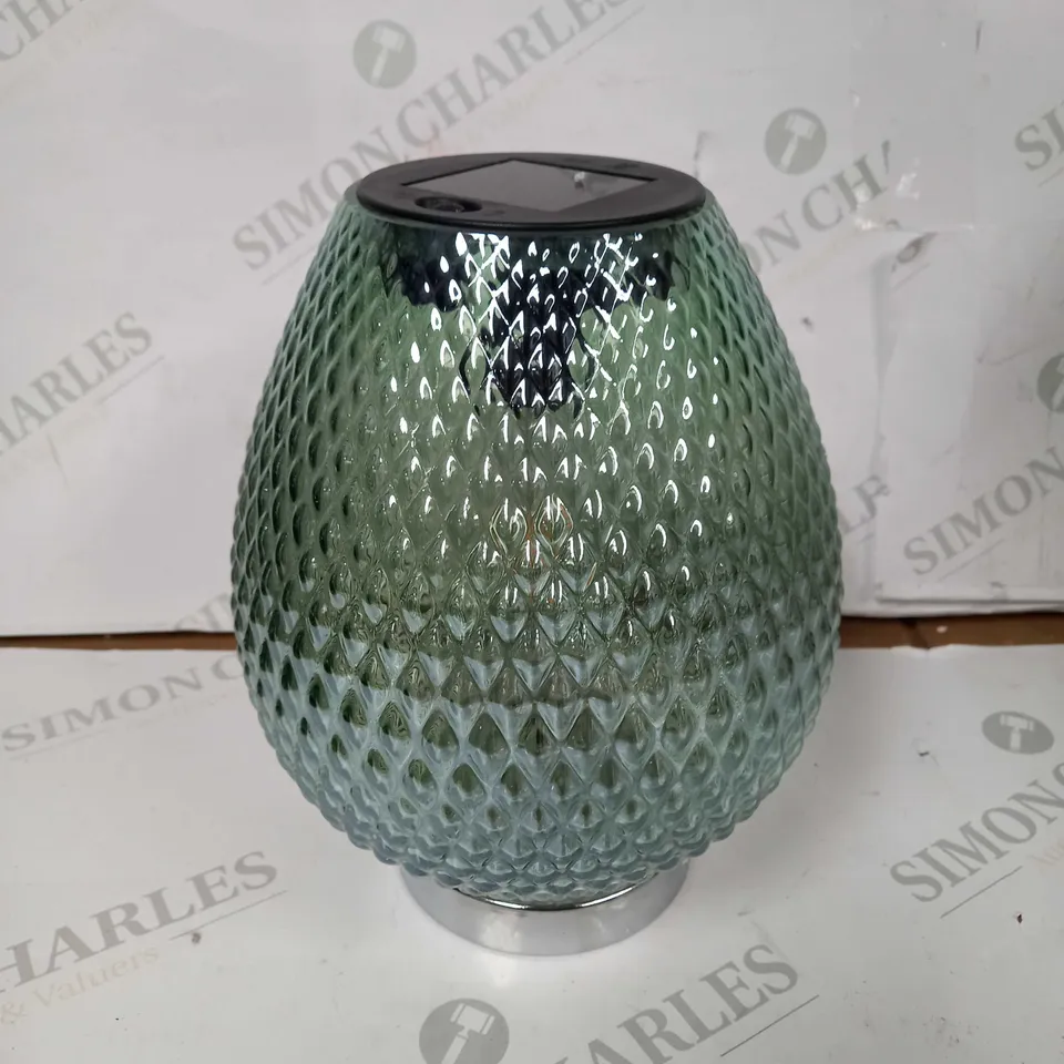 BOXED MY GARDEN STORIES TABLE TOP GLASS SOLAR LANTERN - COLLECTION ONLY