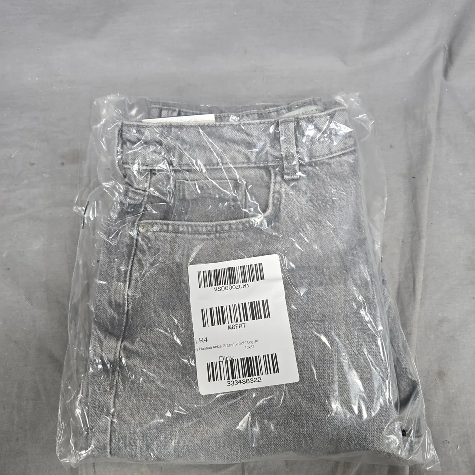 NEW LOOK HANNAH ANKLE GRAZER STRAIGHT LEG JEANS GREY SIZE 10