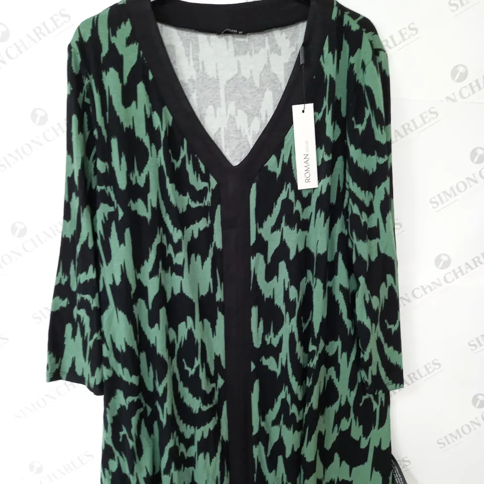 ROMAN IKAT BLOCKED JERSEY IN GREEN - 20