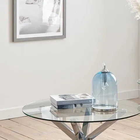 CHOPSTICK COFFEE TABLE CHROME - COLLECTION ONLY 