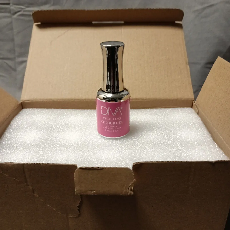 BOX OF APPROXIMATELY 15 BOTTLES OF DIVA NAIL VARNISH VARIOUS COLOURS