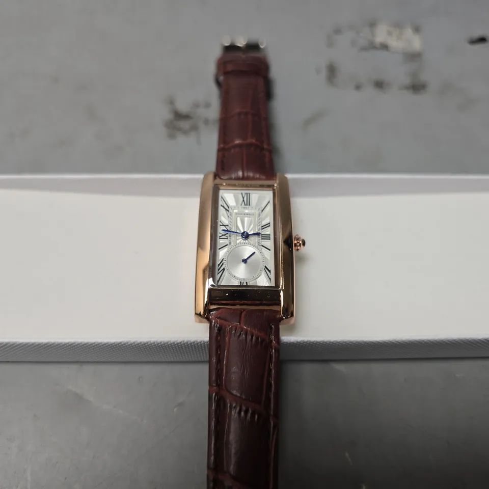 STOCKWELL WATCH – TEXTURED DIAL WITH SUB DIAL MINUTE HAND – LEATHER STRAP 