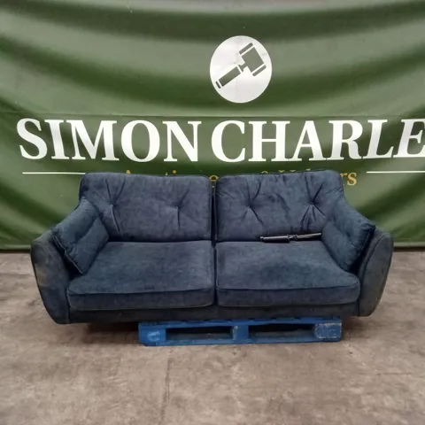 PAULO FABRIC 3 SEATER SOFA - NAVY