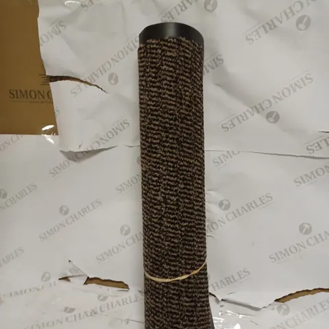 BLACK AND LIGHT BROWN PATTERNED RUG