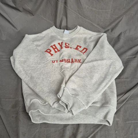 GYMSHARK PHYS ED CREW NECK OVERSIZED SWEATSHIRT IN GREY SIZE M