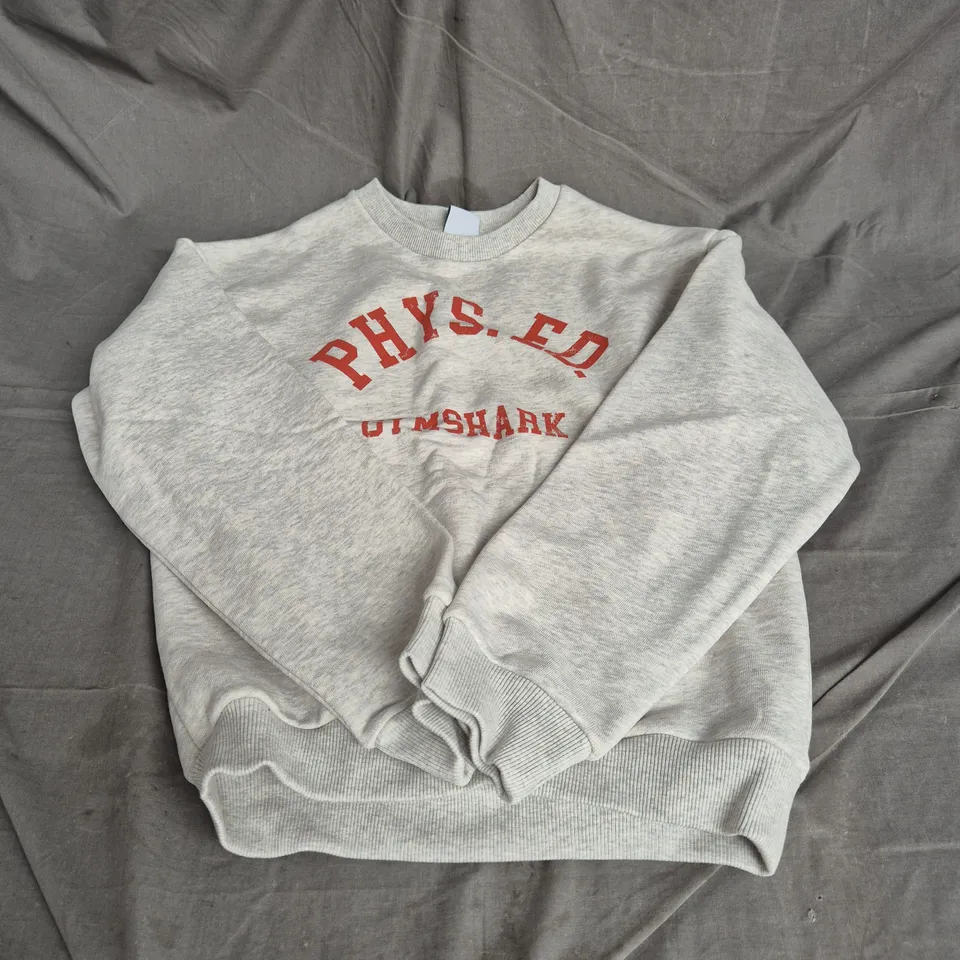 GYMSHARK PHYS ED CREW NECK OVERSIZED SWEATSHIRT IN GREY SIZE M