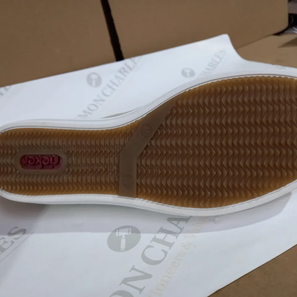 BOXED PAIR OF RIEKER GOLD METALLIC TRAINERS - SIZE 6.5