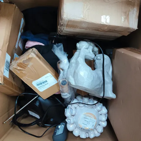 APPROXIMATELY 10 ASSORTED HOUSEHOLD PRODUCTS TO INCLUDE CLOTHING, HOME DECOR, LED LIGHT ETC