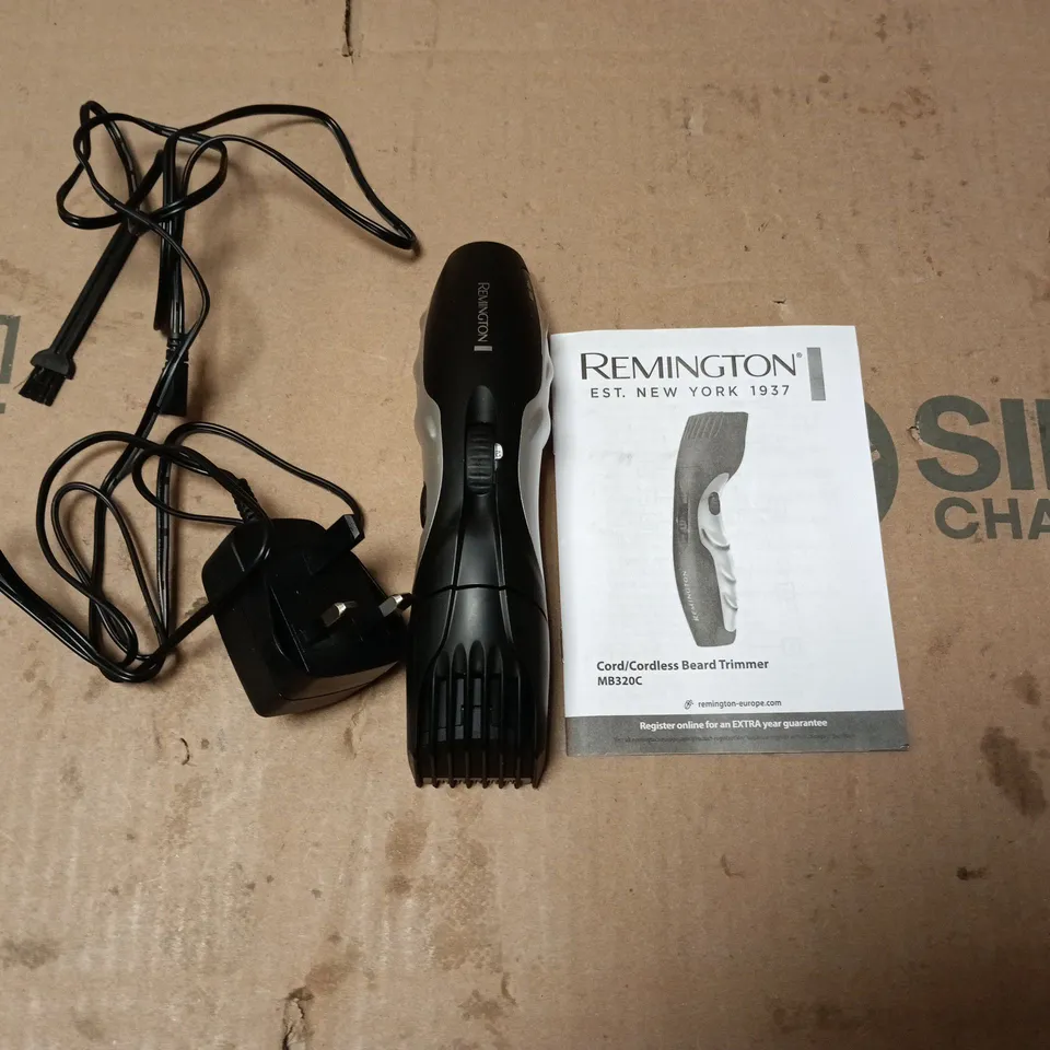 REMINGTON CORDLESS BEARD TRIMMER MB320C – WITH CHARGER, MANUAL & BOX
