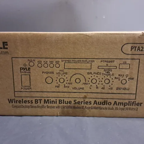 BOXED PYLE WIRELESS BT MINI BLUE SERIES AUDIO AMPLIFIER 