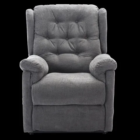 BOXED BRANSLEY GREY FABRIC DUAL RISE FABRIC RECLINER CHAIR (2 BOXES)