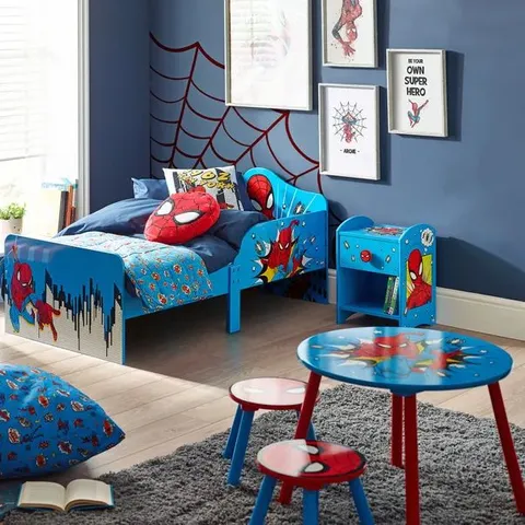 BOXED DISNEY MARVEL SPIDERMAN TODDLER BED - BLUE (1 BOX)