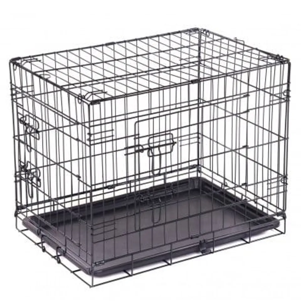 BOXED OYPLA 24" FOLDING METAL DOG CAGE PUPPY TRANSPORT CRATE PET CARRIER