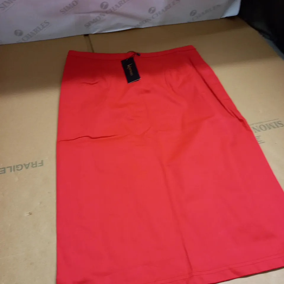 KINTSUGI WOMENS RED PENCIL SKIRT WITH HIDDEN VELCRO OPENING SIZE 20