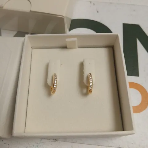 SWAROVSKI GOLD-TONE HOOP EARRINGS WITH CRYSTALS