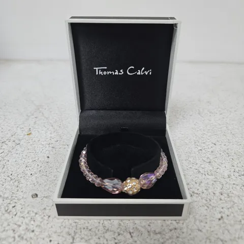 THOMAS CALVI CRYSTAL BRACELET – PINK FACETED BEADS