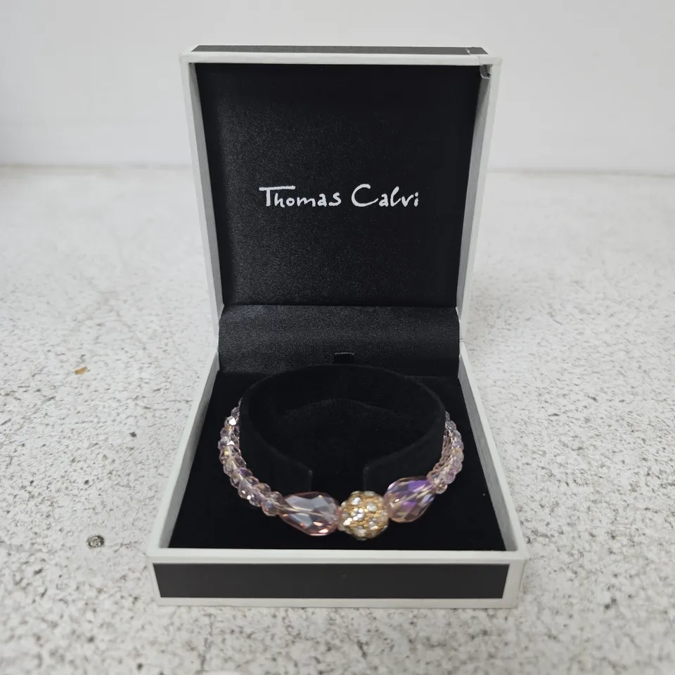 THOMAS CALVI CRYSTAL BRACELET – PINK FACETED BEADS