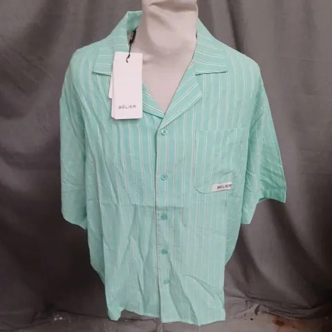 BELIER TROYES STRIPED SHIRT IN GREEN SIZE S