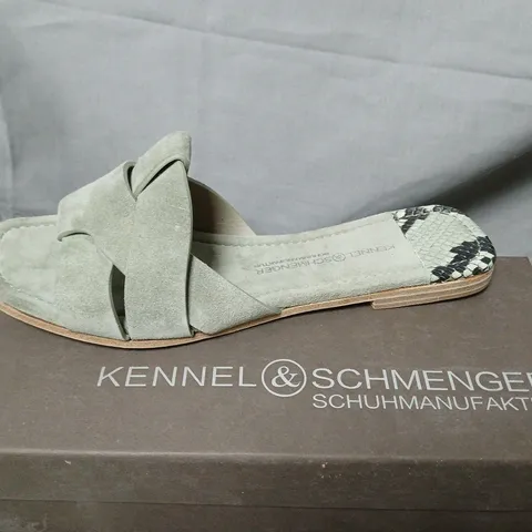 KENNEL & SCHMENGER SUEDE SANDALS – GREY CROSS-STRAP, WOMEN’S FOOTWEAR, UK SIZE 6.5