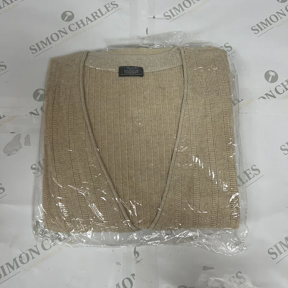 18 AS NEW BAGGED BUTTON FRONT POCKET CARDIGAN IN BEIGE IN VARIOUS SIZES 