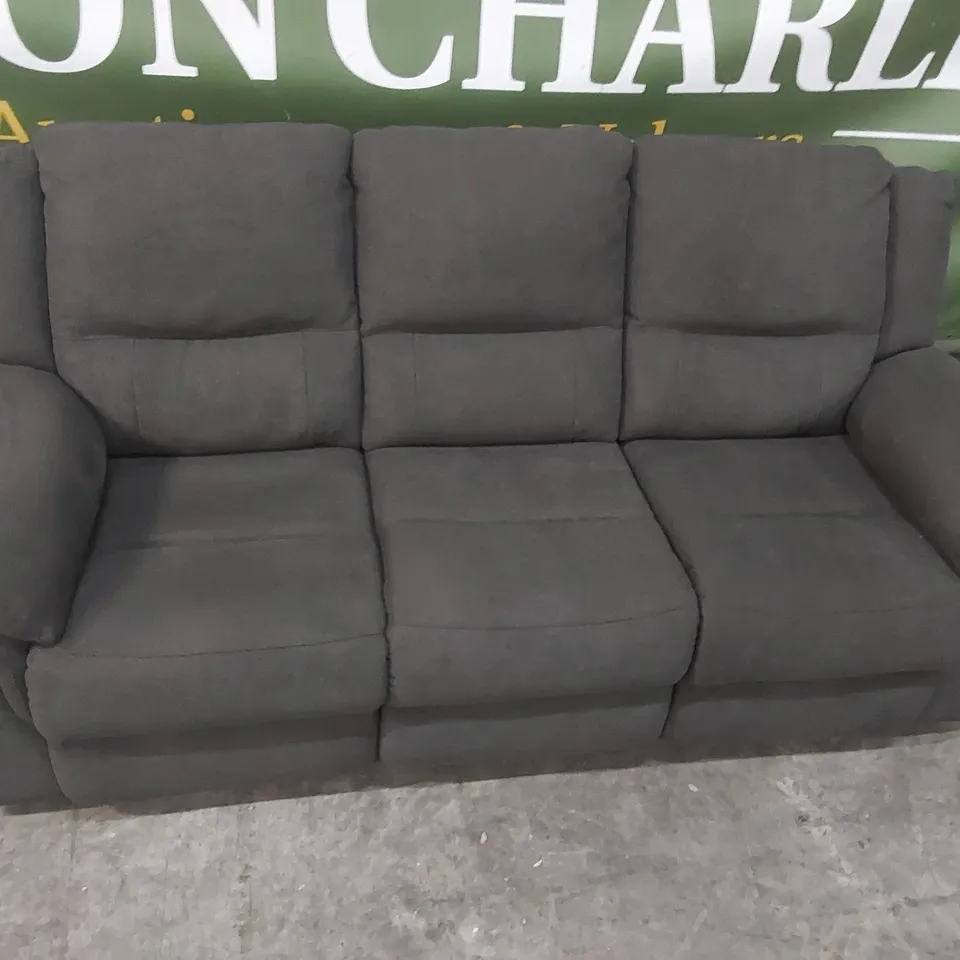 QUALITY DESIGNER ALBION FABRIC 3 SEATER MANUAL RECLINER SOFA