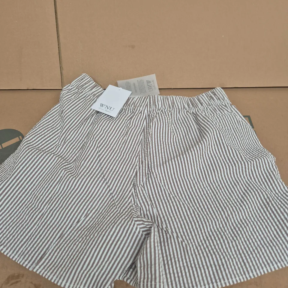 WNU THE BOXER: SEERSUCKER MOCHA STRIPE – UK 10 