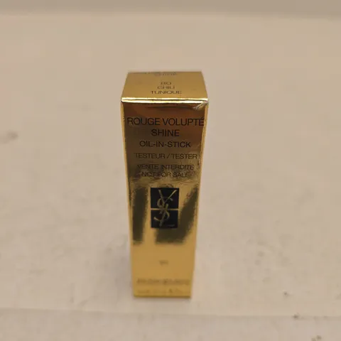 YVES SAINT LAURENT ROUGE VOLUPTΓ SHINE OIL-IN-STICK β TESTER SHADE 80 CHILI TUNIQUE