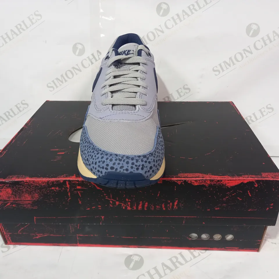 BOXED PAIR OF NIKE AIR MAX1 '86 RPM SHOES IN GREY/BLUE UK SIZE 8.5