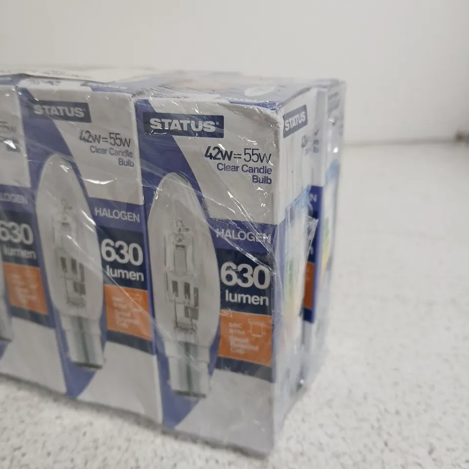 STATUS HALOGEN CANDLE BULB SBC CLEAR SW10, 42W/55W, 630 LM, SMALL BAYONET CAP