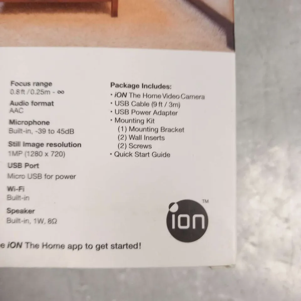 BOXED ION WI-FI VIDEO CAMERA THE HOME HD 720P