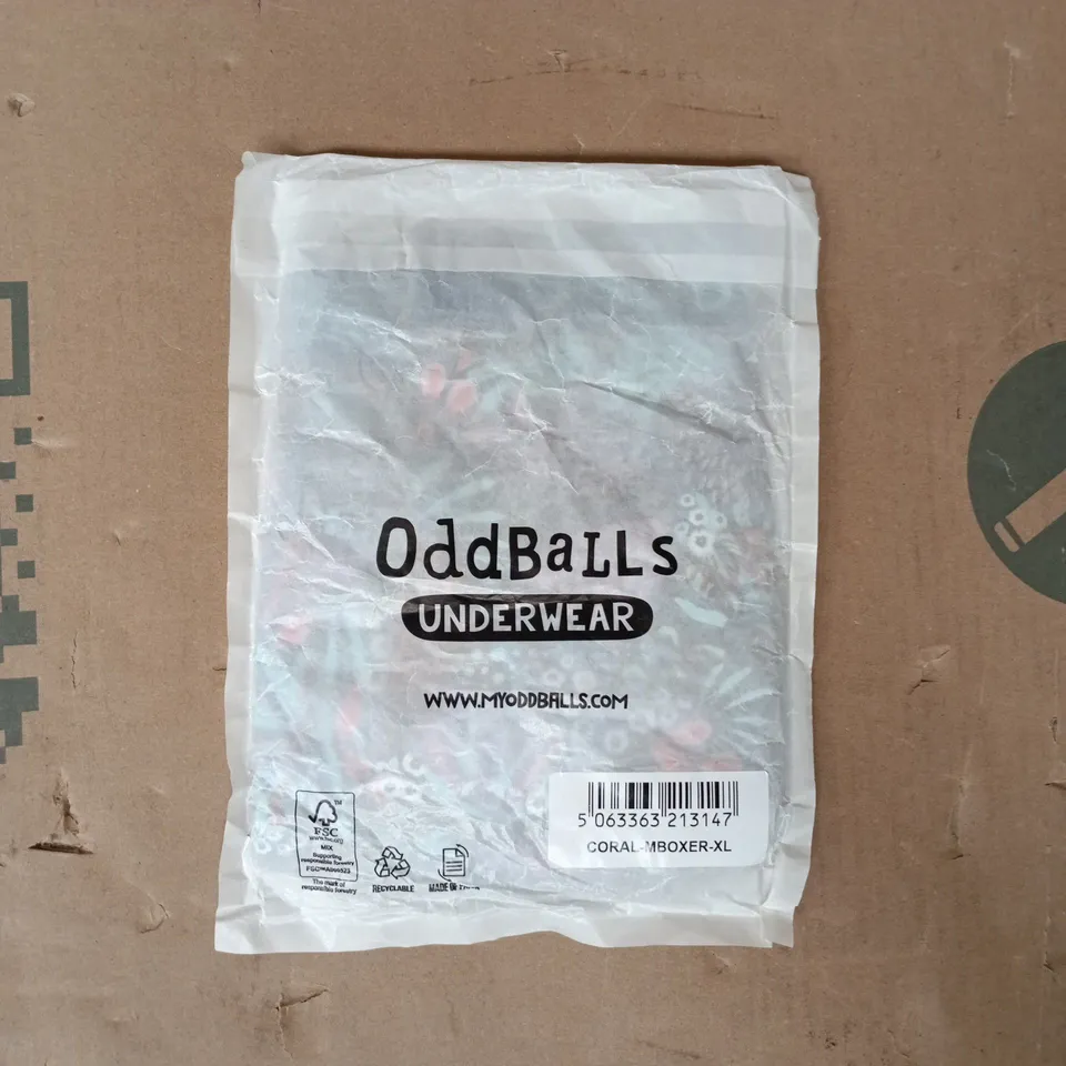 BAGGED ODDBALLS CORAL BOXER BRIEFS SIZE XL