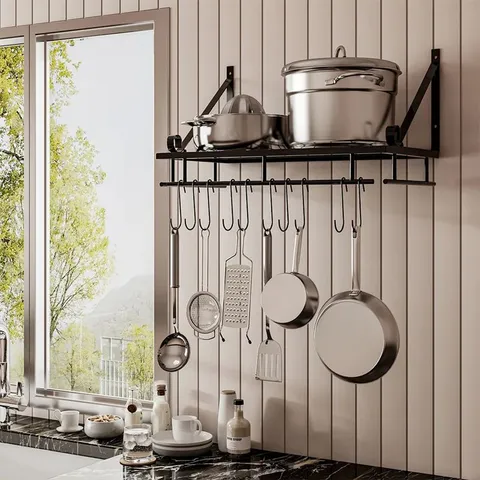 BOXED HANGING POT RACK SIZE : 25CM H X 24CM W X 90CM D 