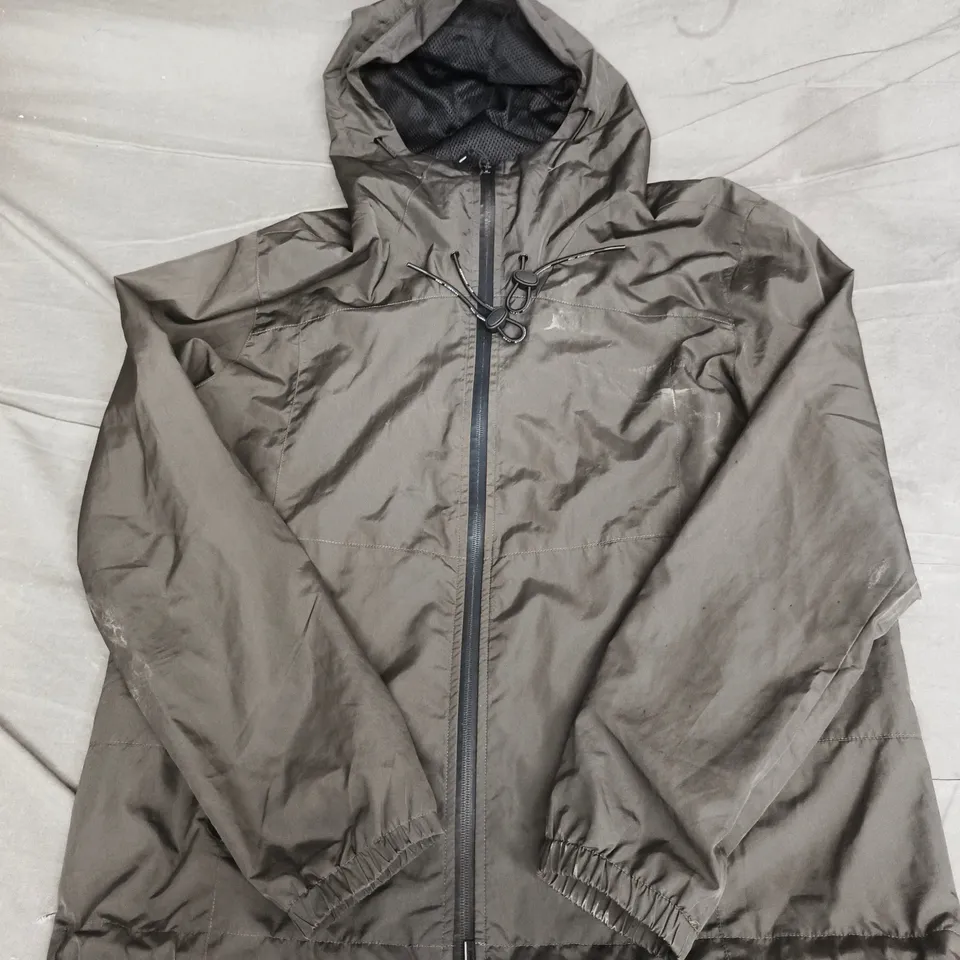 SUPER DRY RAIN JACKET IN KHAKI - 2XL