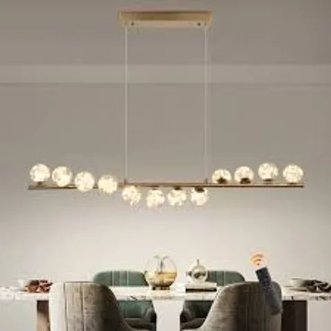 BOXED 12 LIGHT LED DIMMABLE LINEAR KITCHEN ISLAND PENDANT (1 BOX)