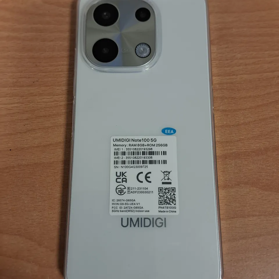 BOXED UMIDIGI NOTE 100 5G 8/256GB IN STARRY WHITE 