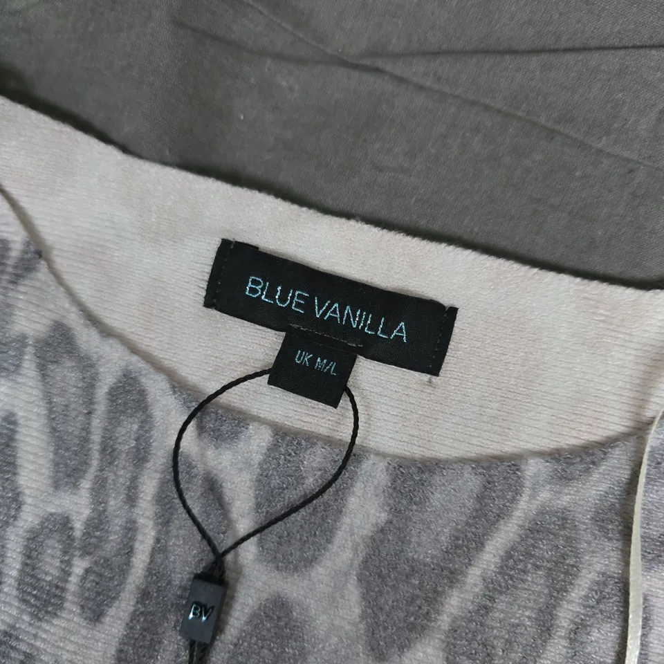 UK SIZE M/L LEOPARD PRINT JUMPER BY BLUE VANILLA – STONE