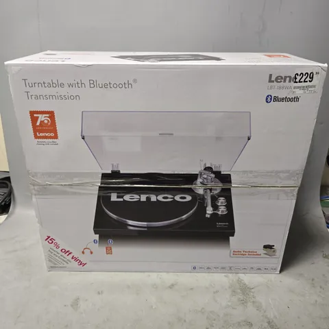 BOXED LENCO TURNTABLE WITH BLUETOOTH TRANSMISSION LBT-188WA V2