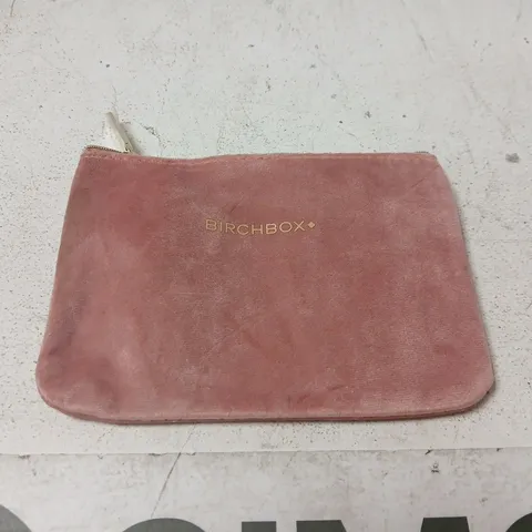 BIRCHBOX PINK VELVET COSMETIC POUCH WITH ZIP