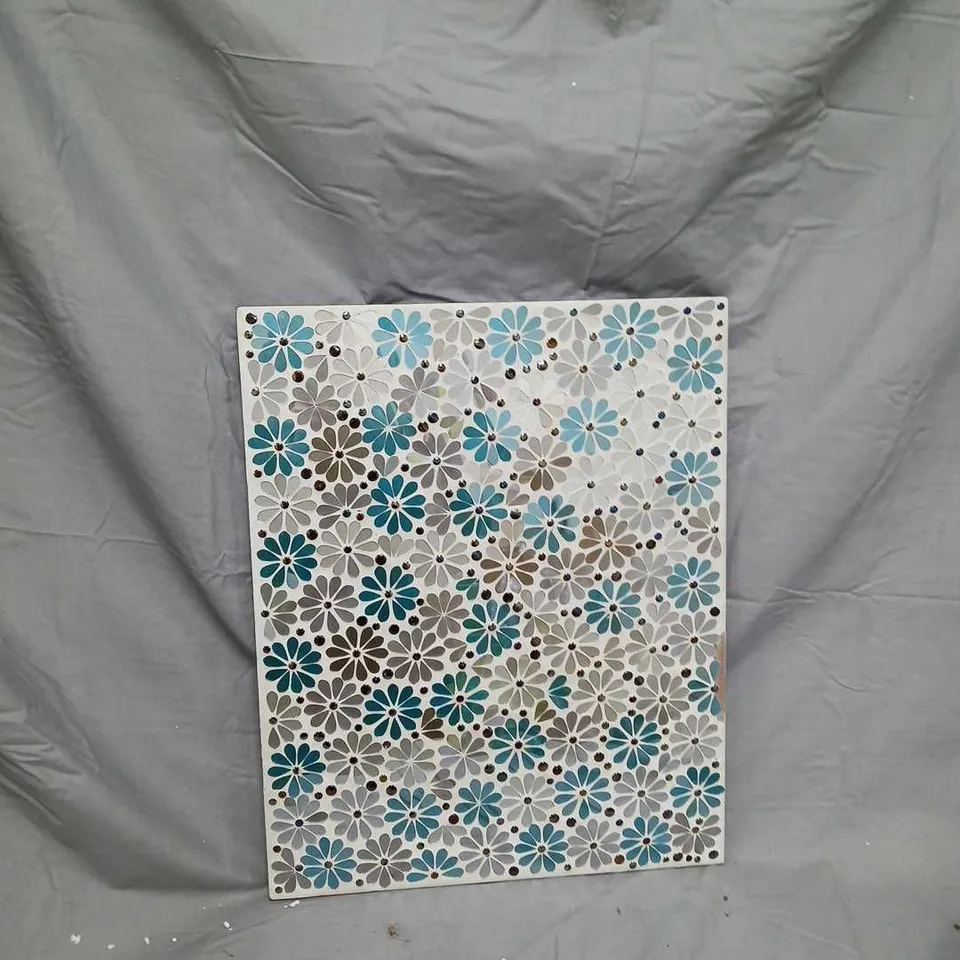 GARDEN REFLECTIONS 50CM MOSAIC FLORAL WALL PANEL