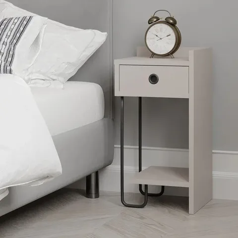 BOXED SIRIUS MODERN STYLISH RIGHT BEDSIDE TABLE - LIGHT MOCHA