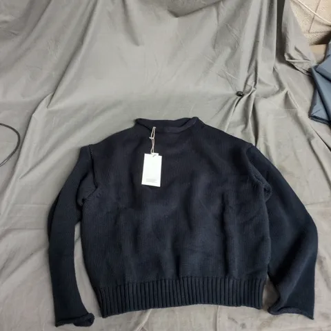 TOAST HIGH NECK COTTON SWEATER – DARK NAVY, UK SIZE S