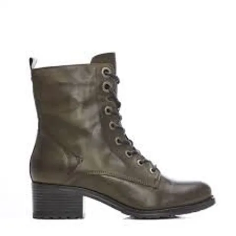 MODA IN PELLE BEZZIE KHAKI LACE UP ANKLE BOOTS SIZE 40