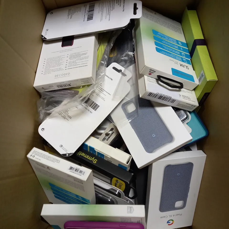 MEDIUM BOX OF ASSORTED PHONE CASES FOR GOOGLE PIXEL AND IPHONE 